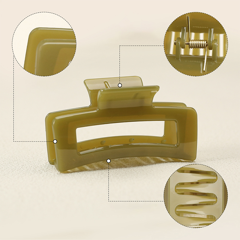 Rounded Rectangle Injected Plastic Hair Claw Clip