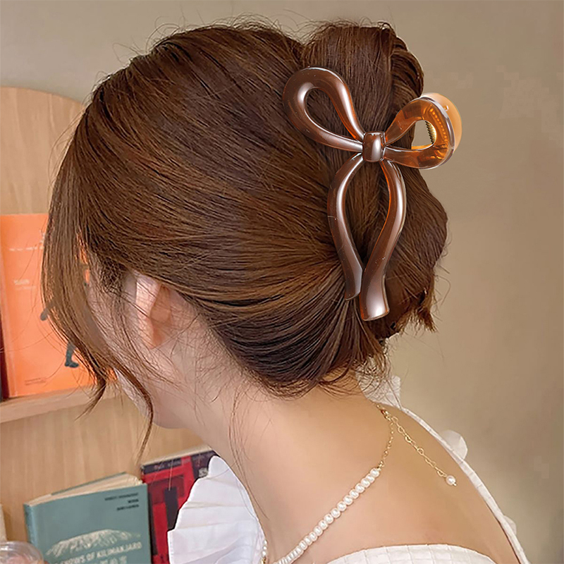 Bowknot Shiny Injected Plastic Hair Claw Clip