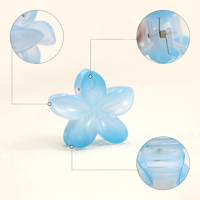 Plumeria ABS injected plastic hair claw clip