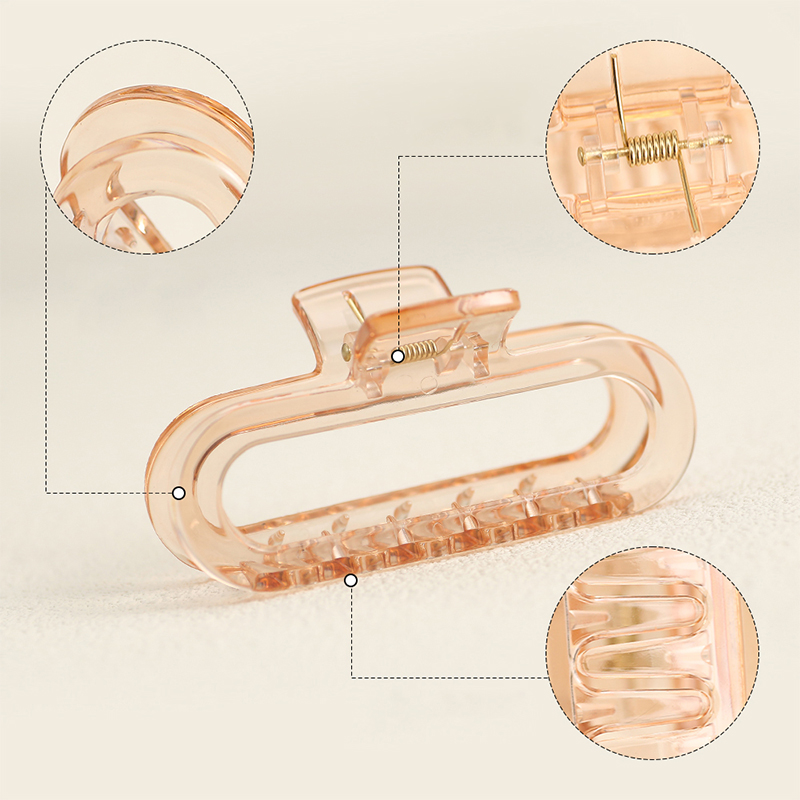 Oval Injected Plastic Hair Claw Clip