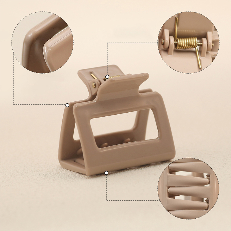 Square Injected Plastic Hair Claw Clip With Handle