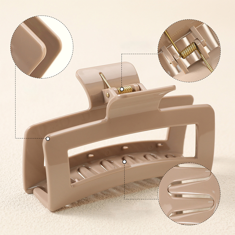Rectangle Injected Plastic Hair Claw Clip