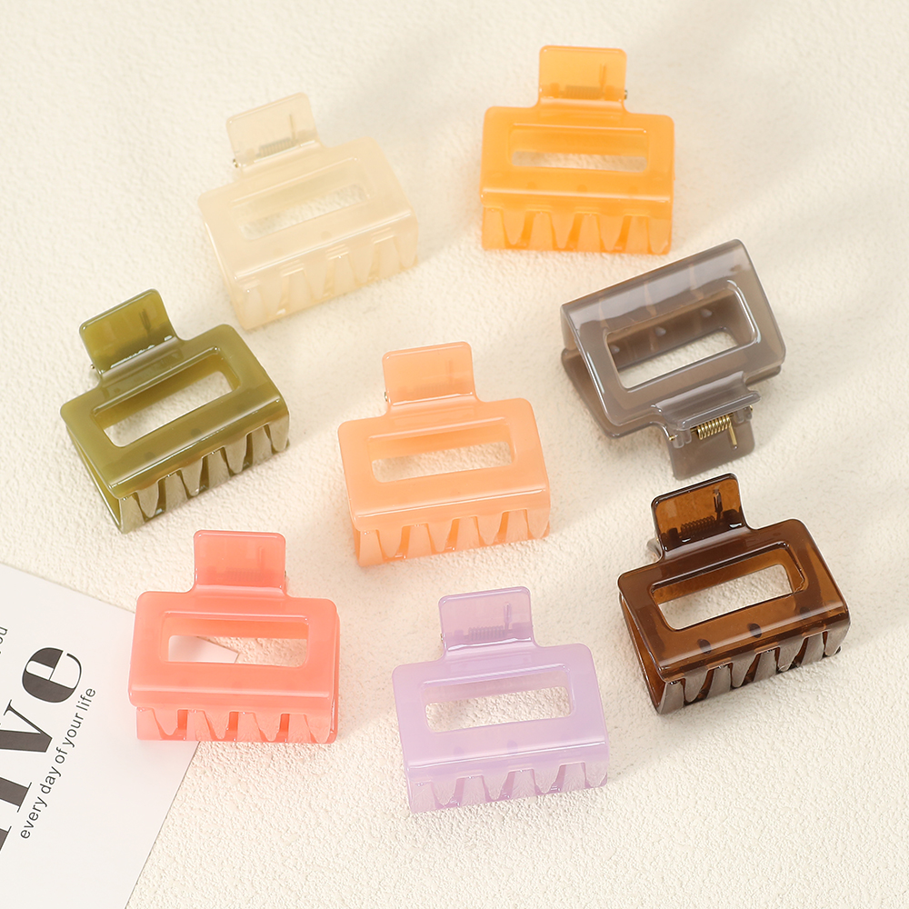 Square Injected Plastic Hair Claw Clip With Handle