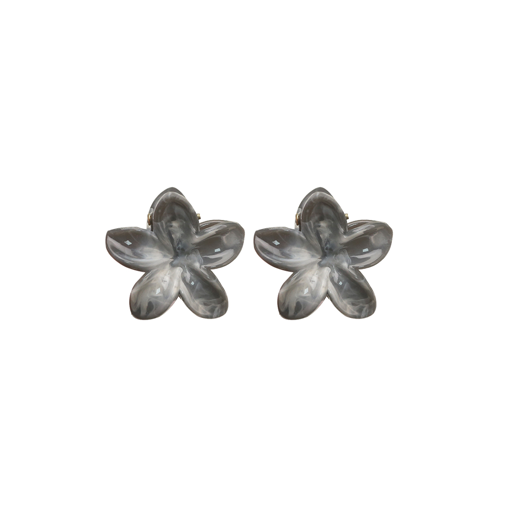 Smooth Plumeria Marble Injected Plastic Hair Claw Clip